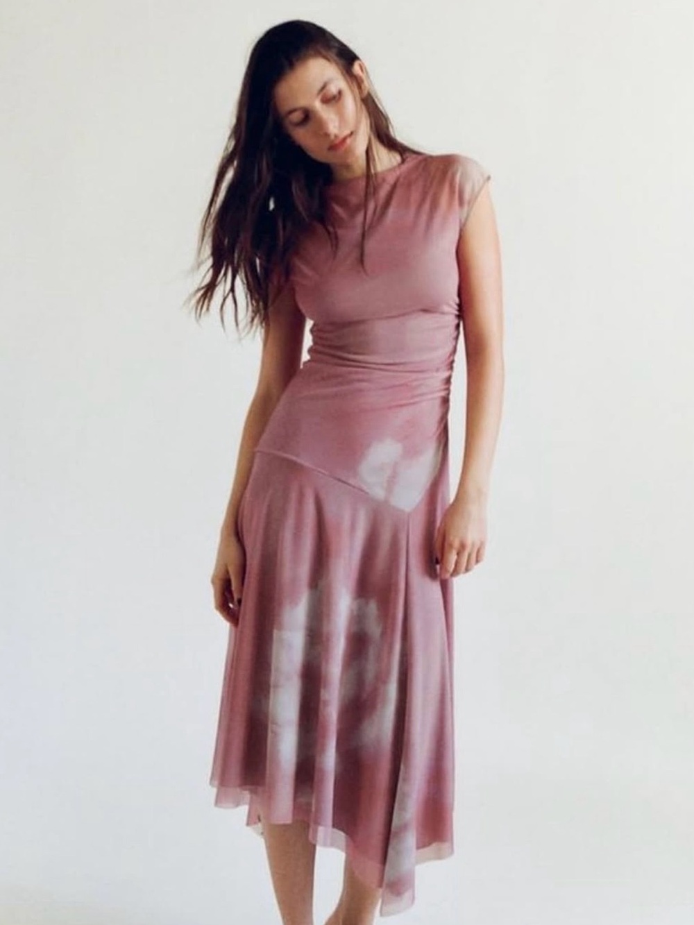 Zara Mauve Tie-Dye Midi Dress